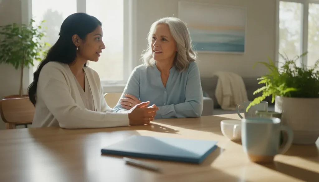 Aurora family discussing Medicare nursing home care options with a care coordinator