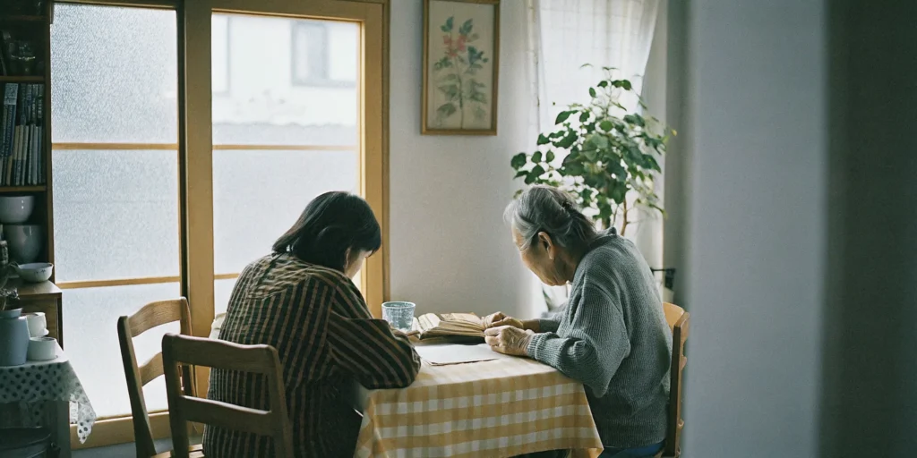 Adult daughter discussing signs an elderly parent needs home care