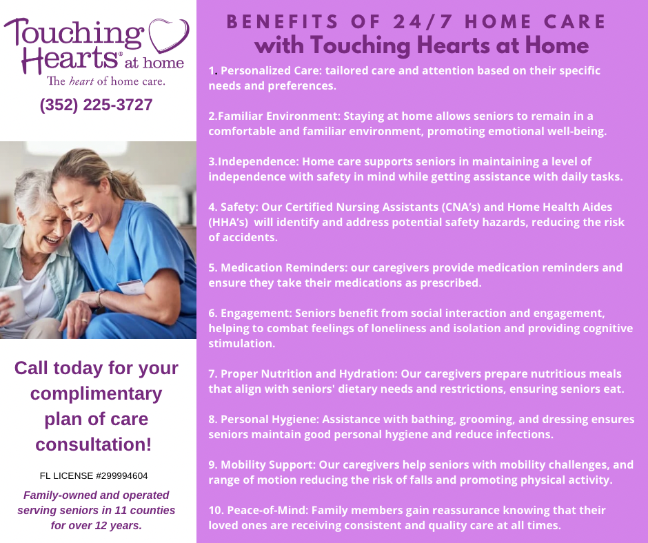 24-Hour Home Care Gainesville FL - Touching Hearts at Home Specializes in 24/7 Home Care