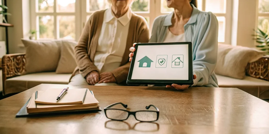 Women researching home care agencies that accept long-term care insurance.